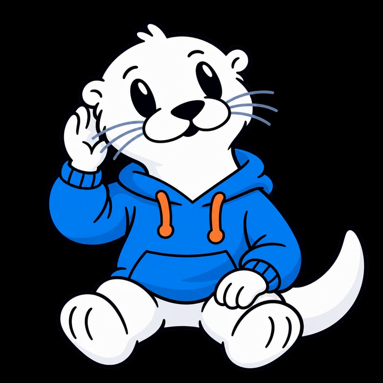 The Ityhad otter leans in with a paw beside his ear, listening attentively.